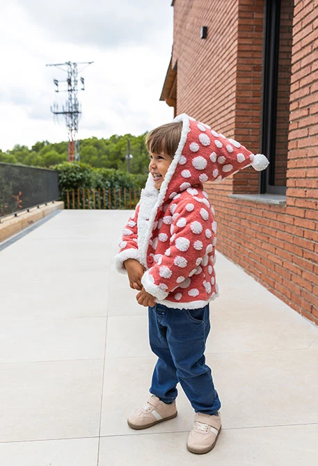 Pink knitted baby jacket