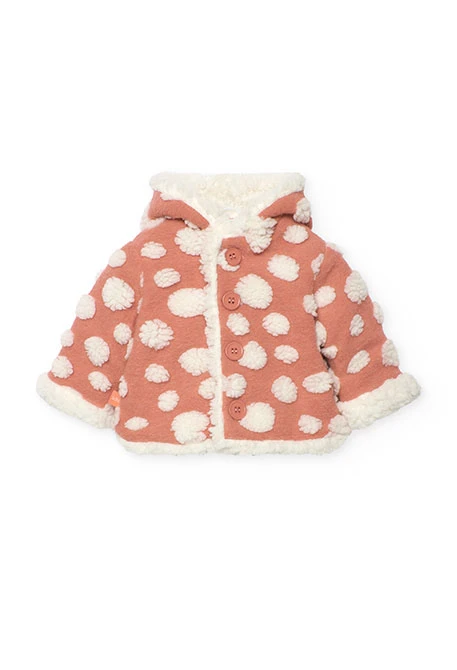 Pink knitted baby jacket