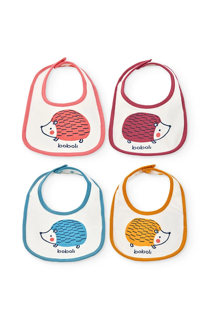 White baby bibs with animals