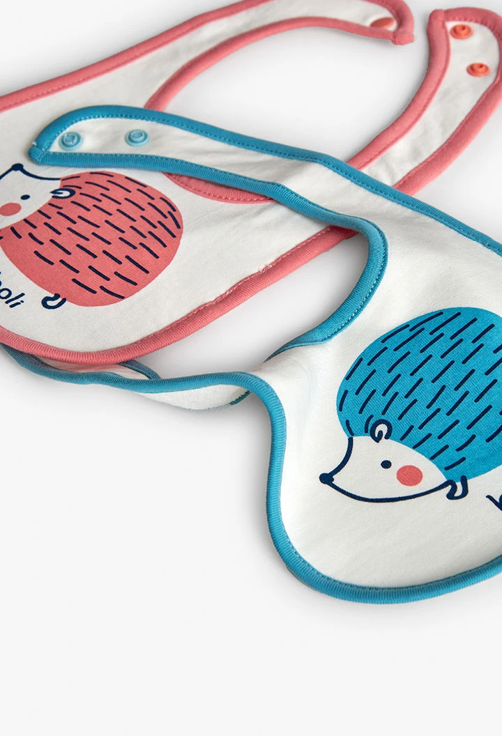 White baby bibs with animals