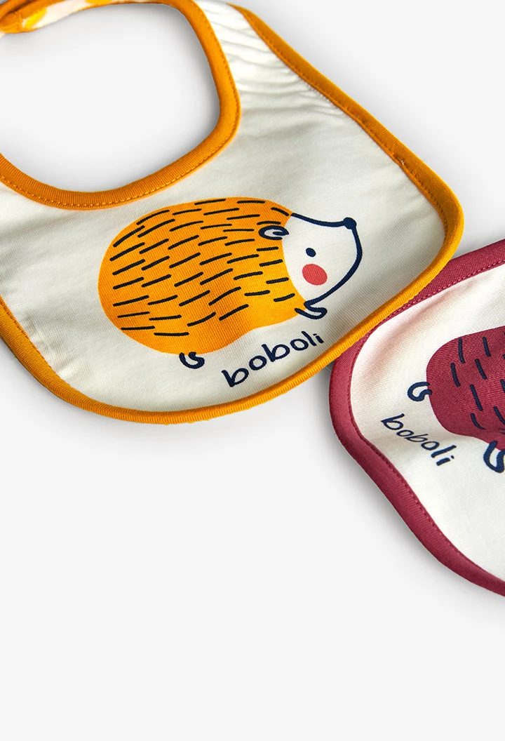 White baby bibs with animals