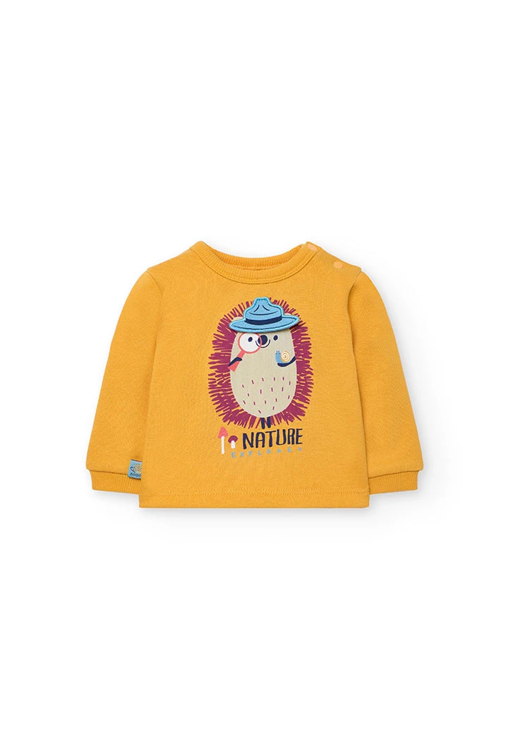 Baby sweatshirt in yellow fleece