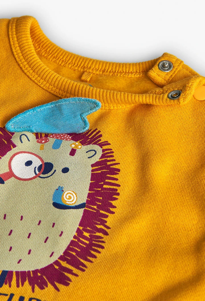 Baby sweatshirt in yellow fleece