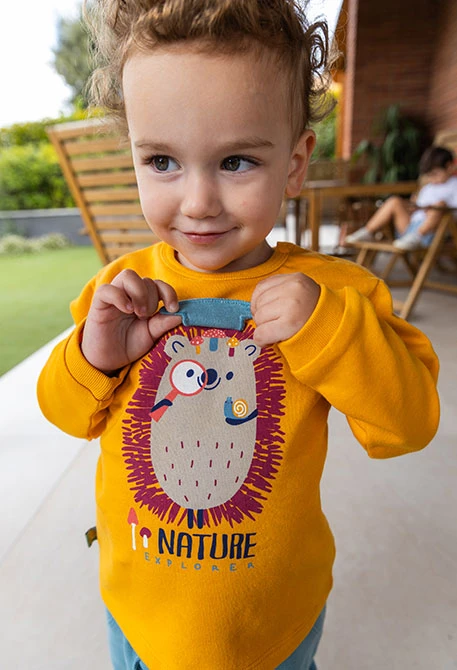Sweatshirt bebé de pêlo amarelo