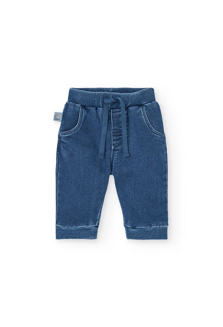 Pantaloni per neonato in maglia blu