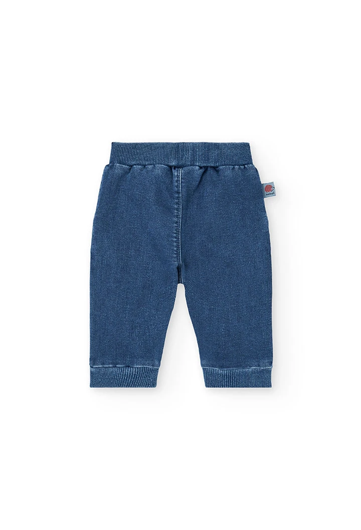Pantaloni per neonato in maglia blu