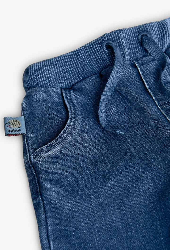 Pantaloni per neonato in maglia blu