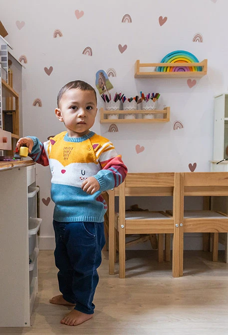 Calça de malha azul para bebé