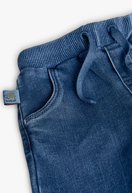 Calça de malha azul para bebé