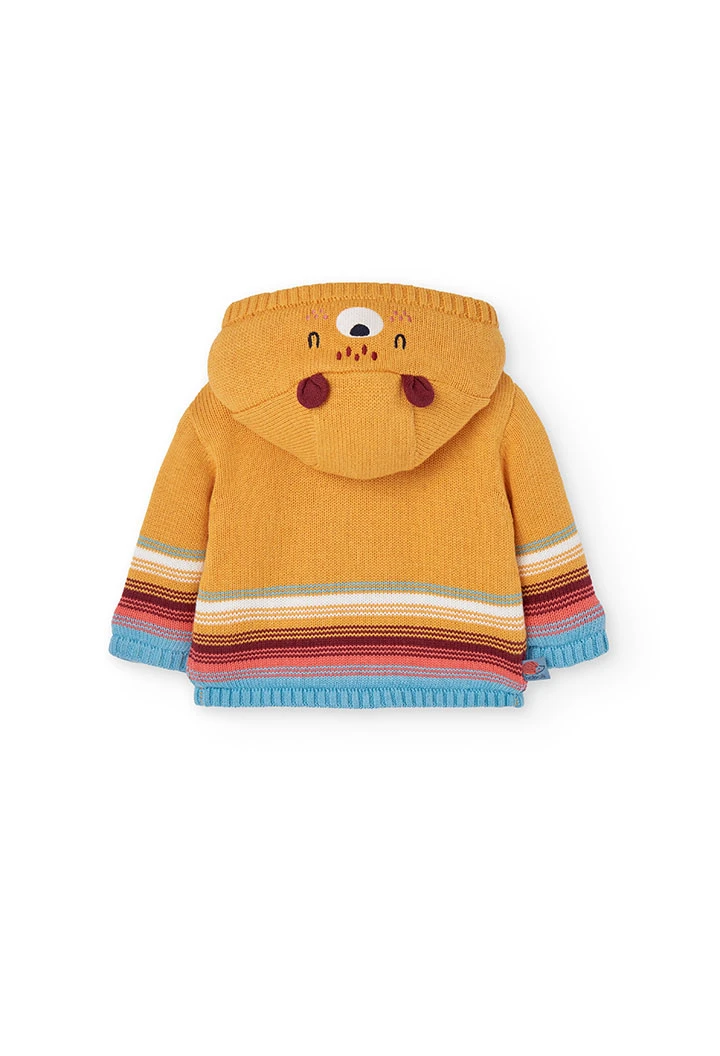 Gelbe Babyjacke mit Streifen