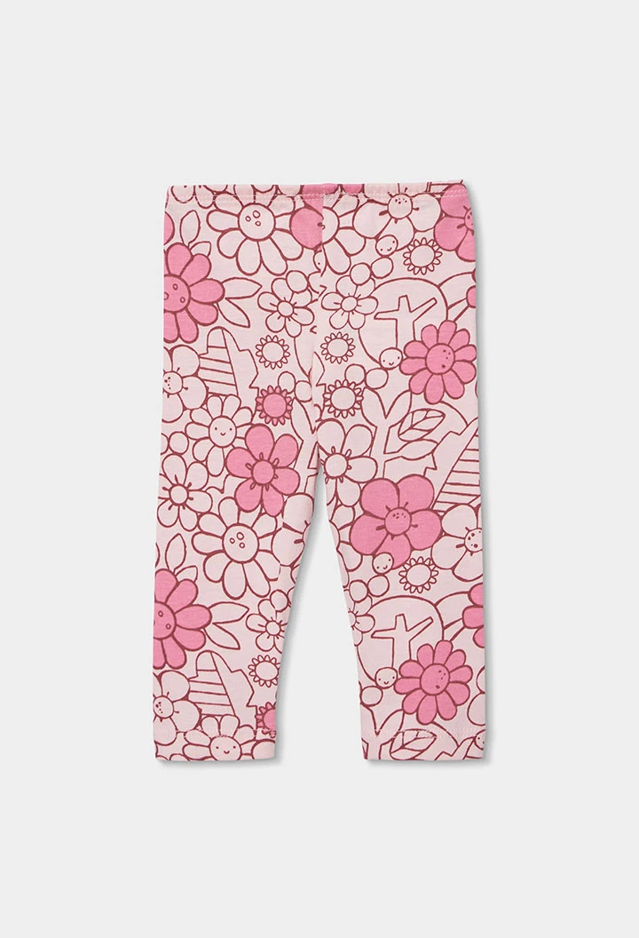 Ensemble bébé tricot coton rose