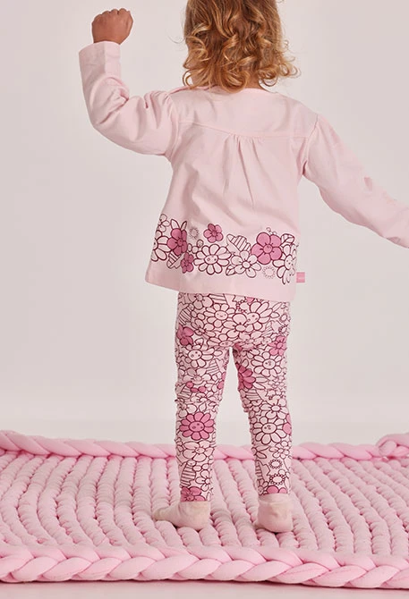 Ensemble bébé tricot coton rose