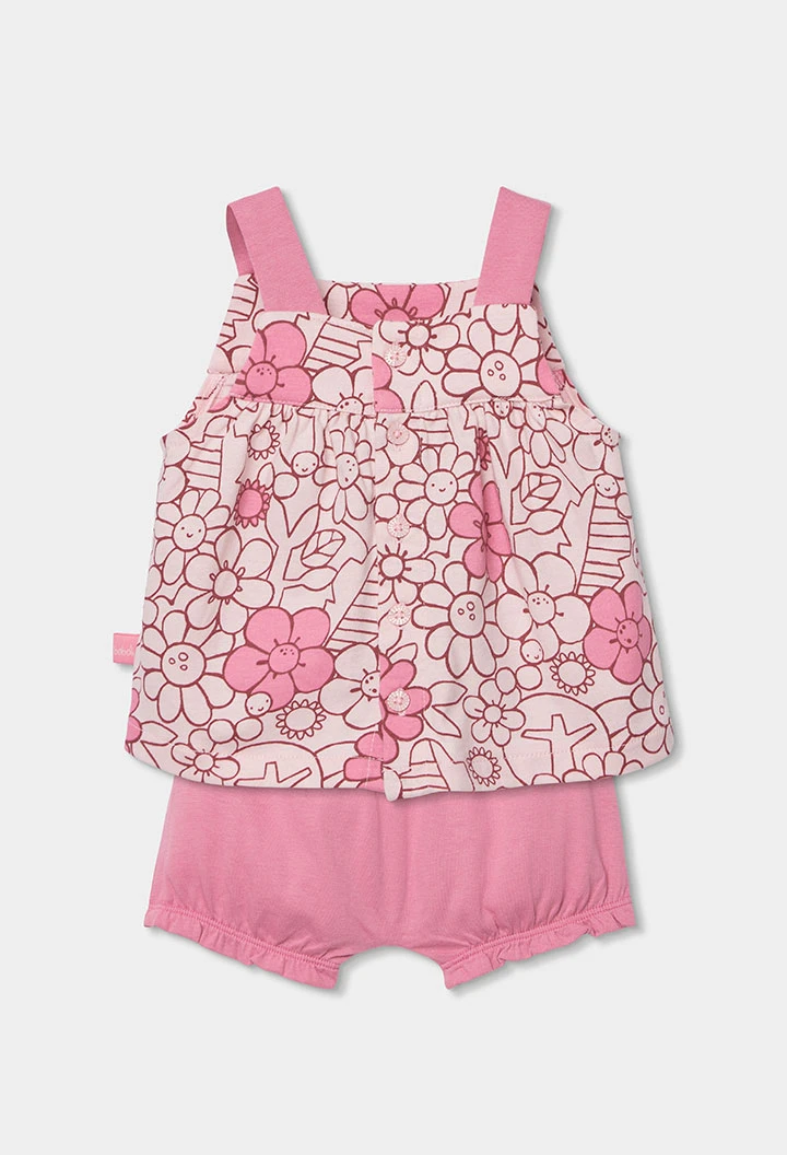 Conjunto punto estampado flores