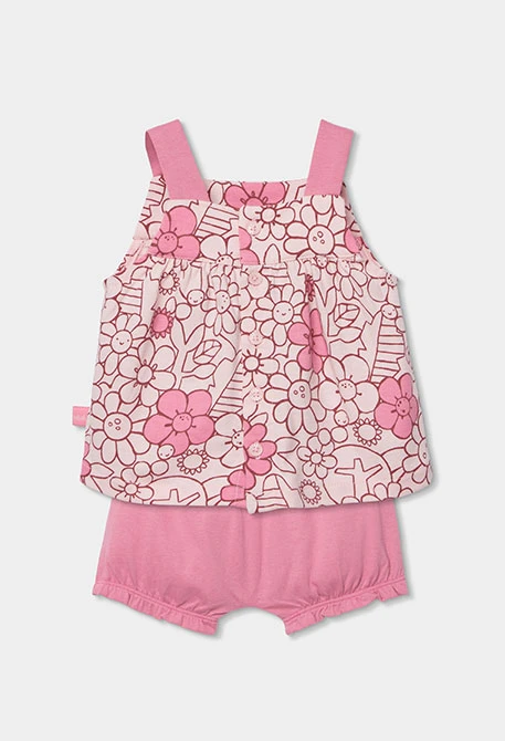 Conjunto punto estampado flores