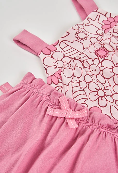 Conjunto punto estampado flores