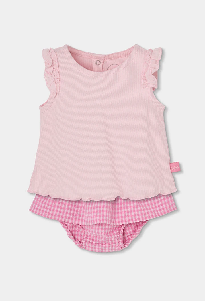Ensemble bébé coton rose