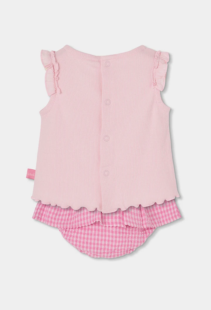 Babyset aus rosa Baumwolle