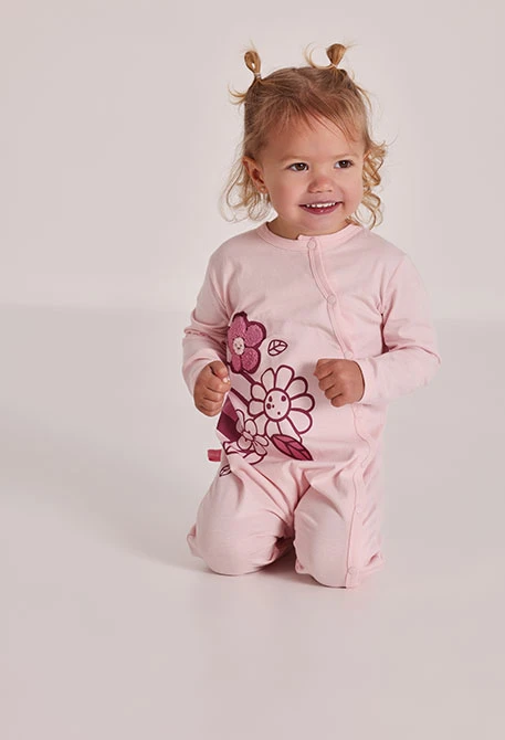 Pyjama pour bébé en coton rose