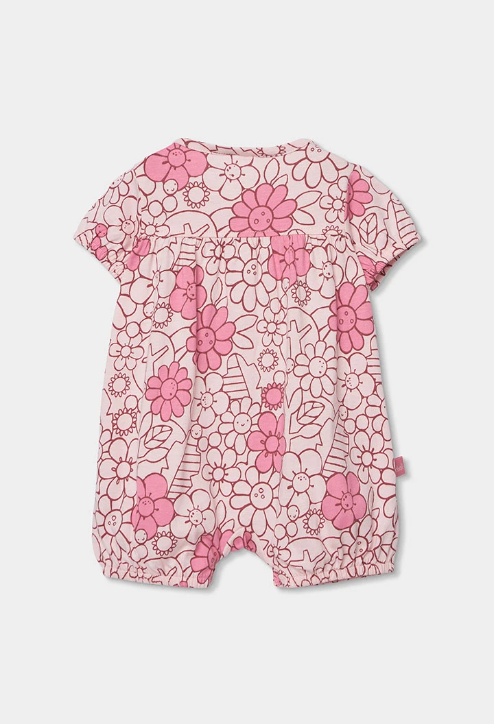 Tutina neonato stampata fiori cotone