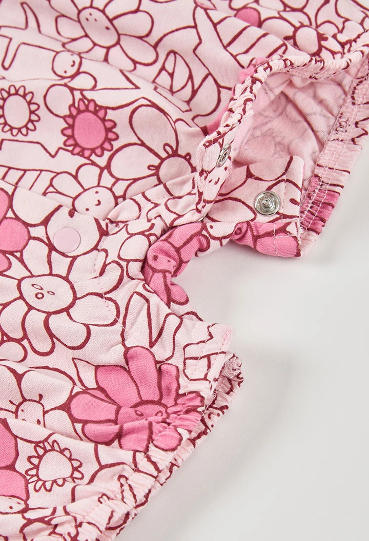 Pelele bebé estampado flores algodón