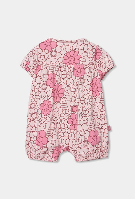 Tutina neonato stampata fiori cotone