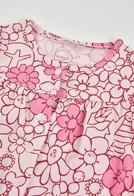Pyjama bébé imprimé fleurs coton