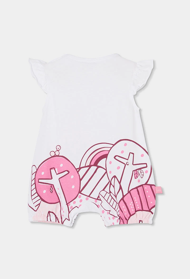 Pijama de bebé de algodão em branco