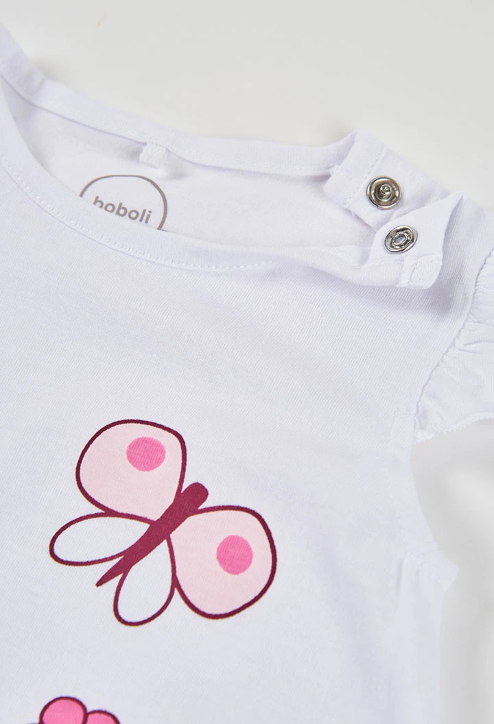 Tutina per neonato in cotone bianco