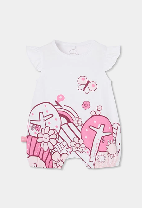 Cotton baby romper in white