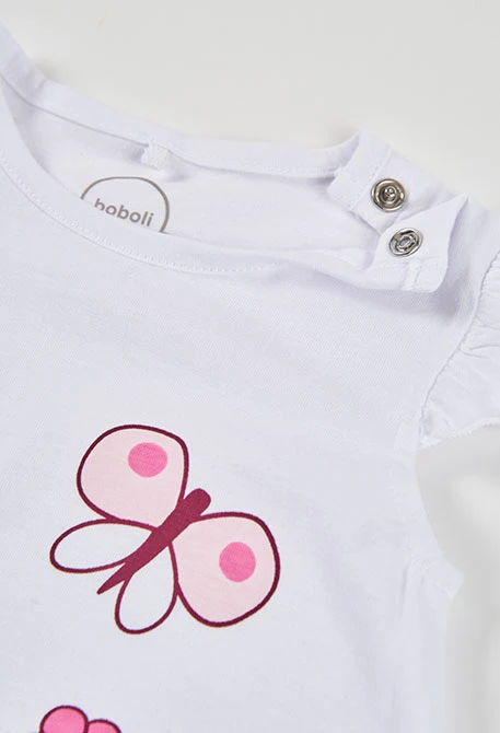 Cotton baby romper in white