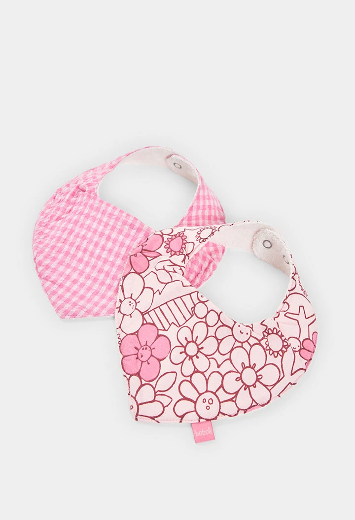 Pack of 2 printed cotton baby bibs