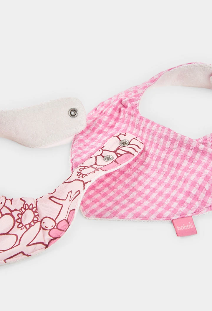 Pack de 2 bavoirs bébé en coton imprimé