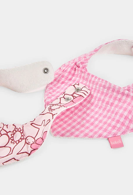 Pack de 2 babetes de bebé de algodão estampado