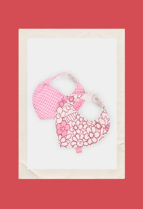 Pack 2 baberos bebé de algodón estampado