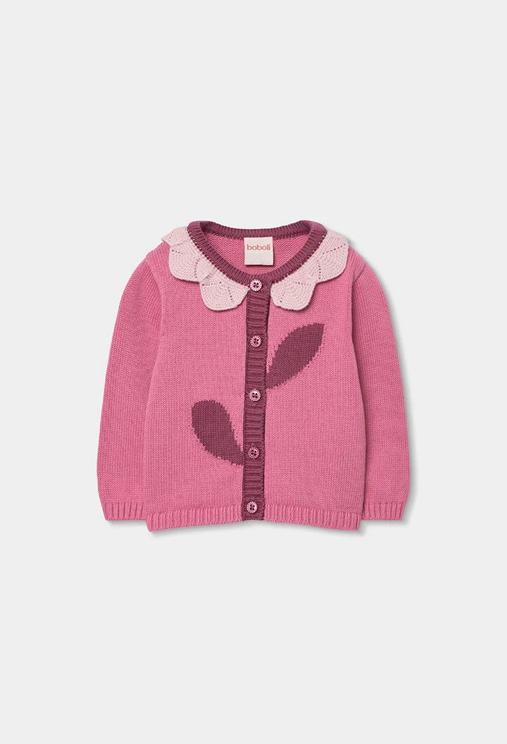 Rosa Baby-Strickjacke