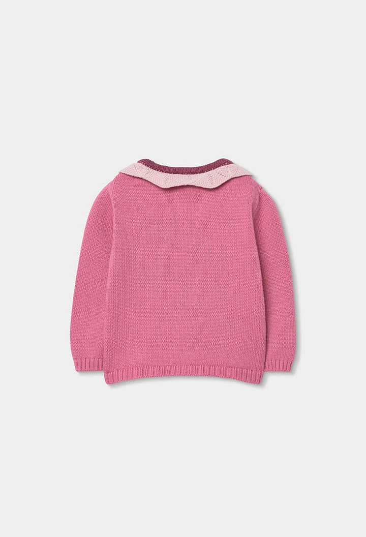 Veste bébé tricot rose