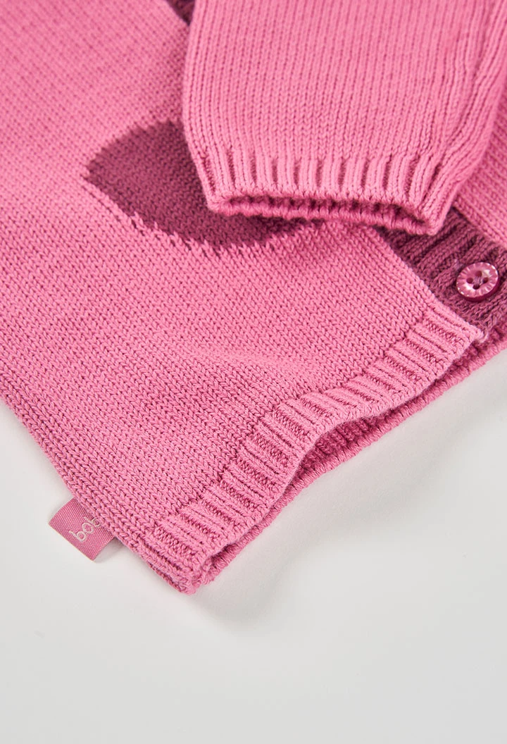 Veste bébé tricot rose
