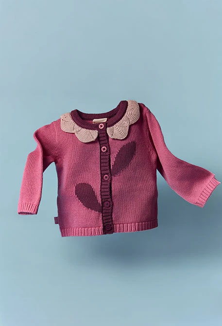 Chaqueta bebé punto rosa