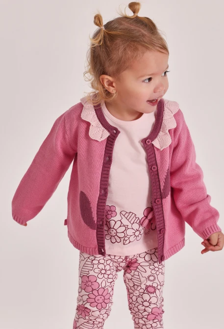 Giacca bebè maglia rosa