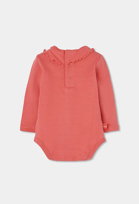 Ensemble maille denim bébé fille rouge broderie ours
