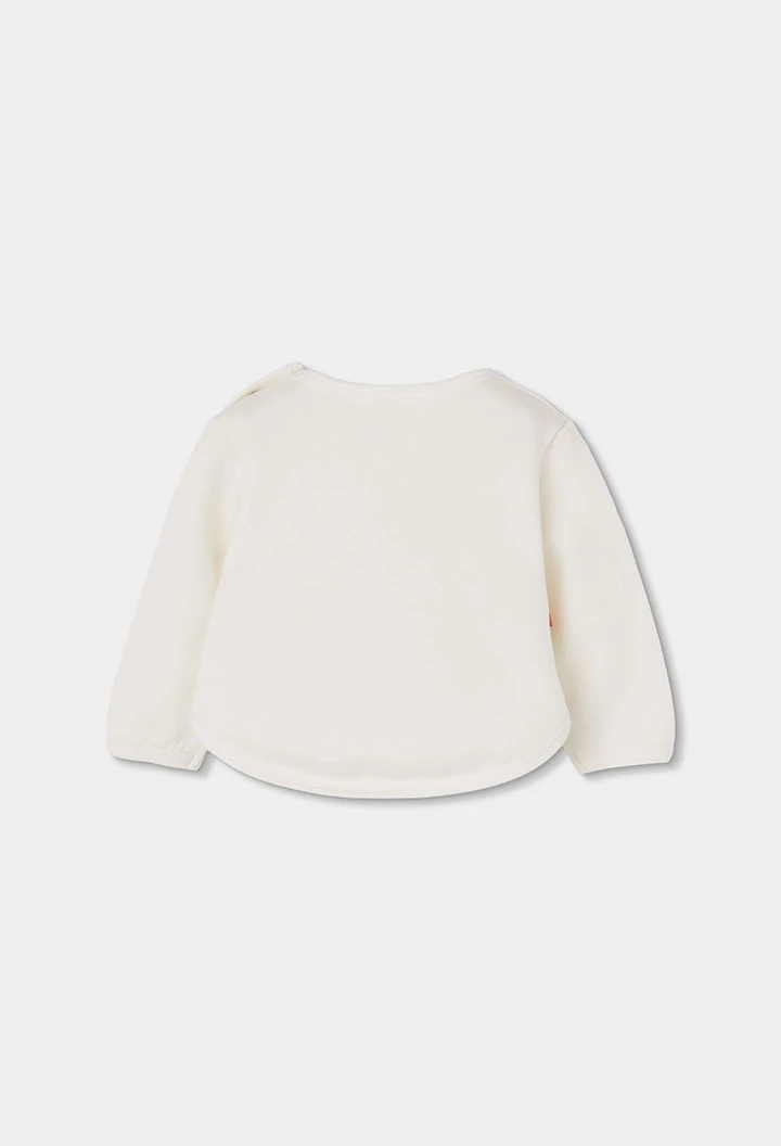Ensemble maille bébé fille blanc imprimé forêt