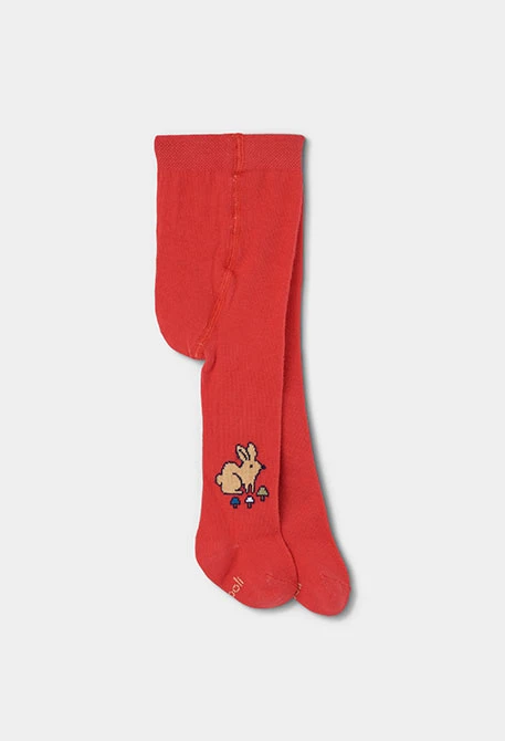 Red baby leotard with rabbit print