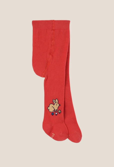 Leotard vermell nadó estampat de conill