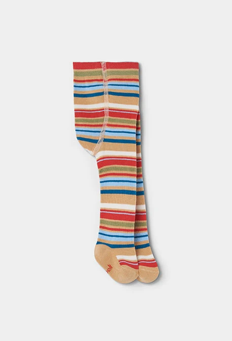 Red multicoloured striped leotard baby