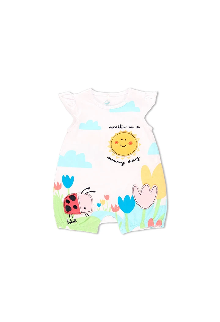 Grenouillère en tricot pour bébé fille - organique