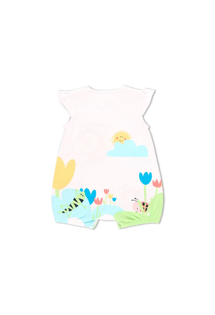 Grenouillère en tricot pour bébé fille - organique
