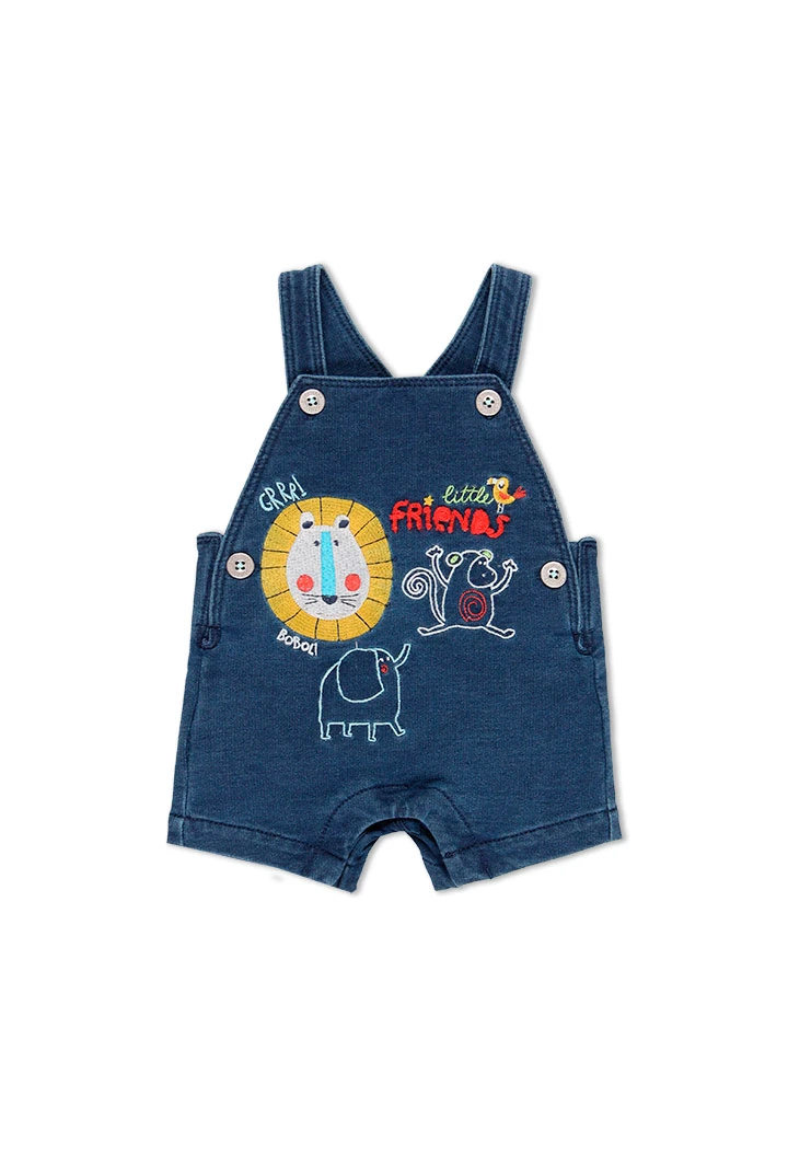 Salopette en molleton jean pour bébé garçon