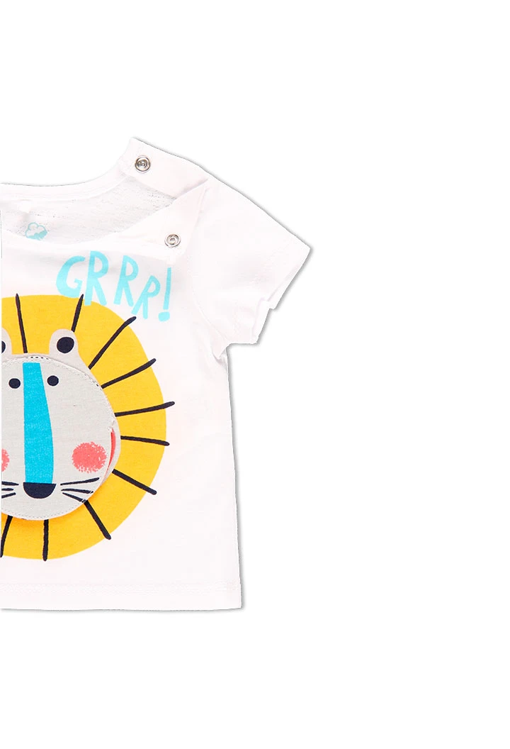T-Shirt tricot lion pour bébé - organique