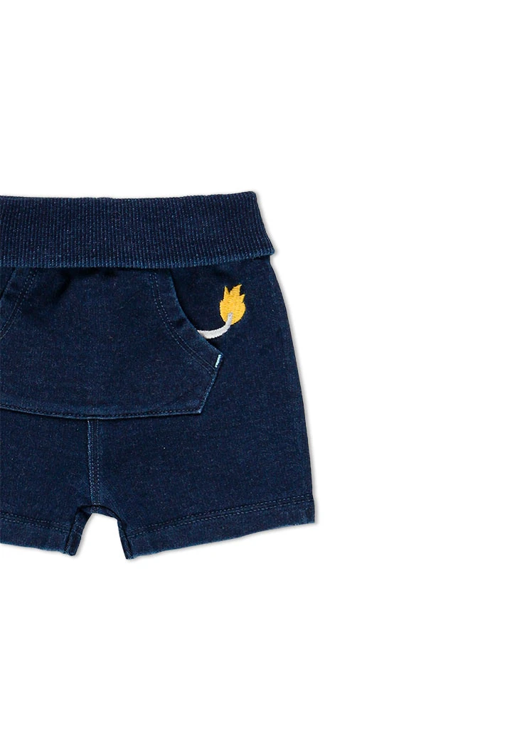 Bermuda en molleton jean pour bébé garçon