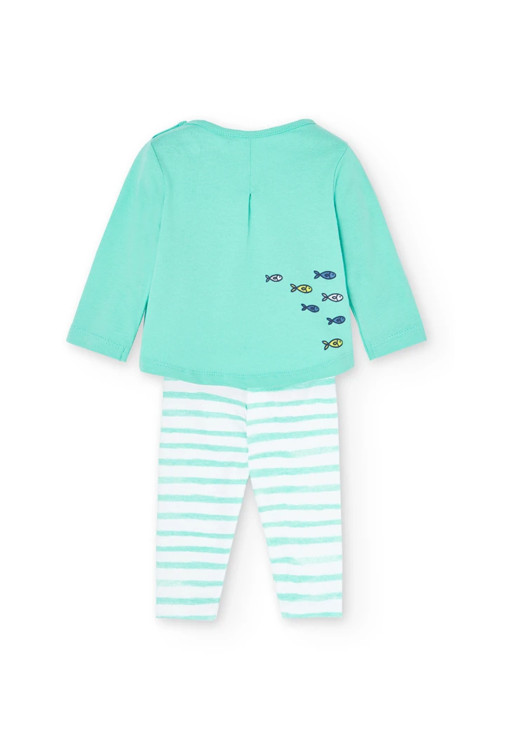 Pack en tricot bi matiere pour bébé fille